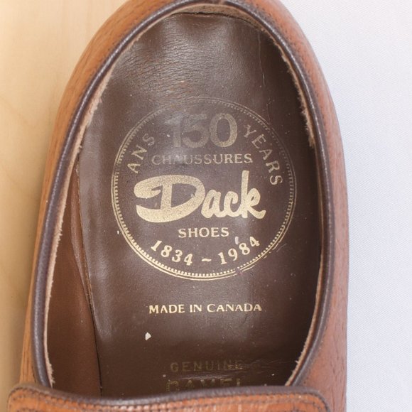 [SOLD] VTG Dack's Camel Loafer Men's Shoes 8 E Brown 🇨🇦 Round Toe EUC - Picture 5 of 8